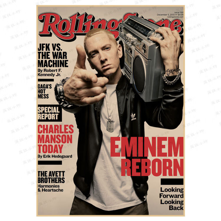 索芙太 痞子阿姆埃米纳姆eminem复古牛皮纸海报姆爷说唱歌手饶舌宿舍