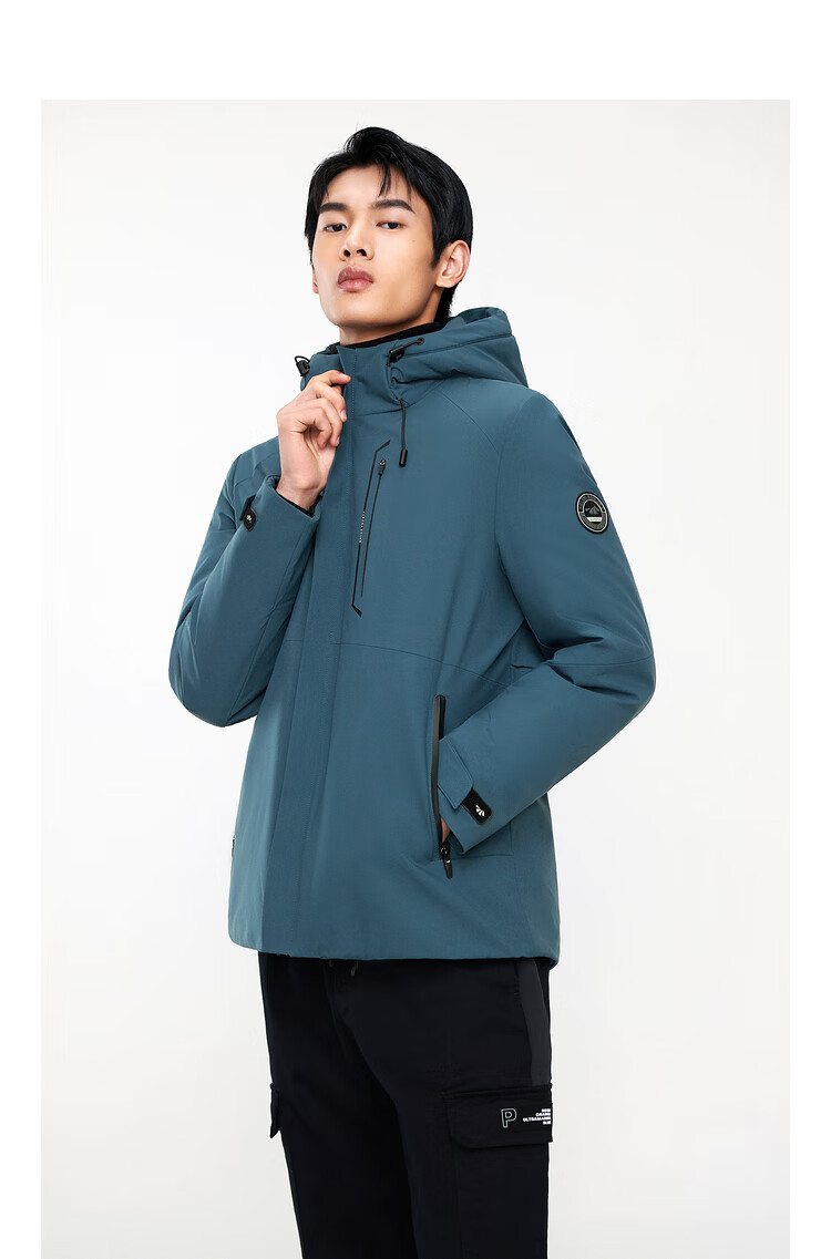 hla海澜之家鹅绒羽绒服男士冬季新品极光系列防泼水90%鹅绒纯色挺括