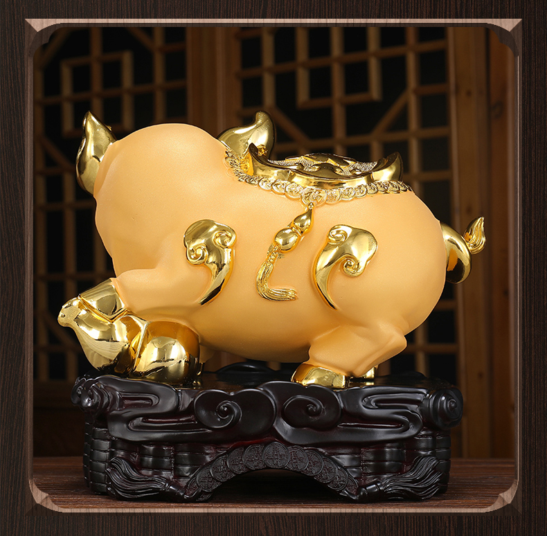 甜奈装饰摆件金猪摆件招财风水发财生肖猪工艺品可爱家居客厅电视柜