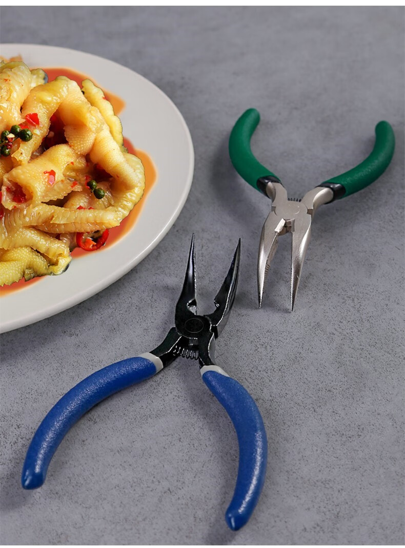 去骨钳无骨鸡爪脱骨剃凤爪工具去爪鸡骨鸭爪骨尖嘴钳爪类钳子 特氟龙