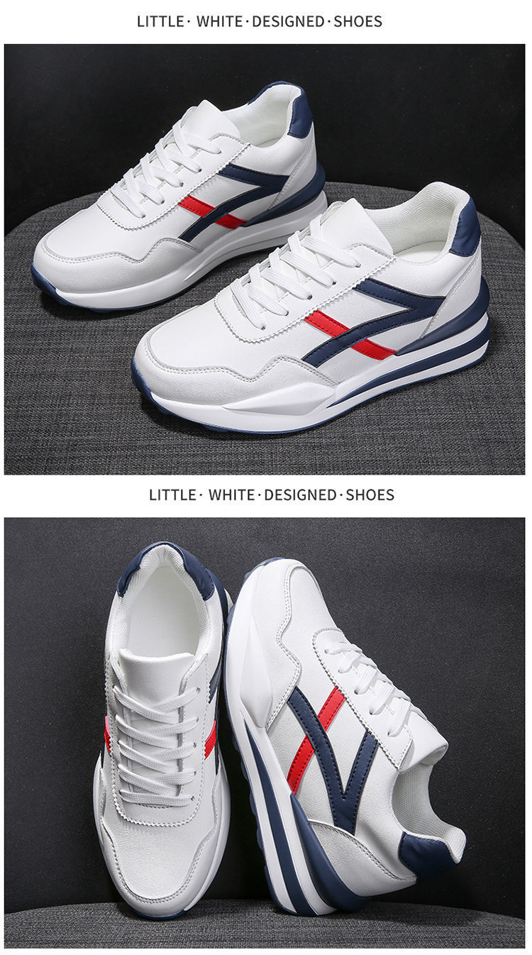 卡迪高高端品牌同款小白鞋女内增高单鞋2022春季新款百搭厚底松糕鞋