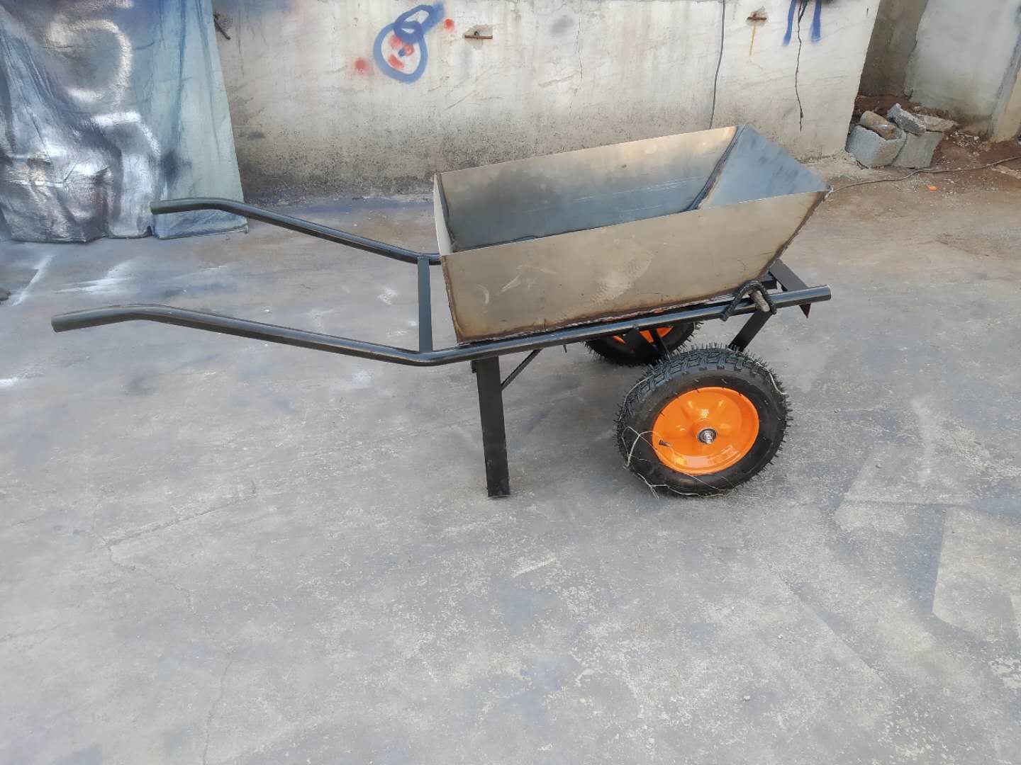 工地推车灰斗车水泥手推车环保车垃圾车拉砖小铁车拉砖车独轮车独轮车