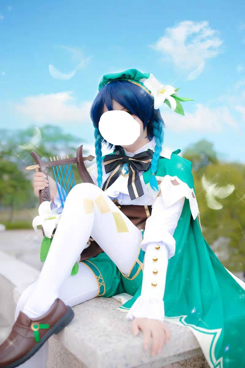 原神温迪cos服装大量现货 全套套装cosplay服装女新品 衣服全套 假发