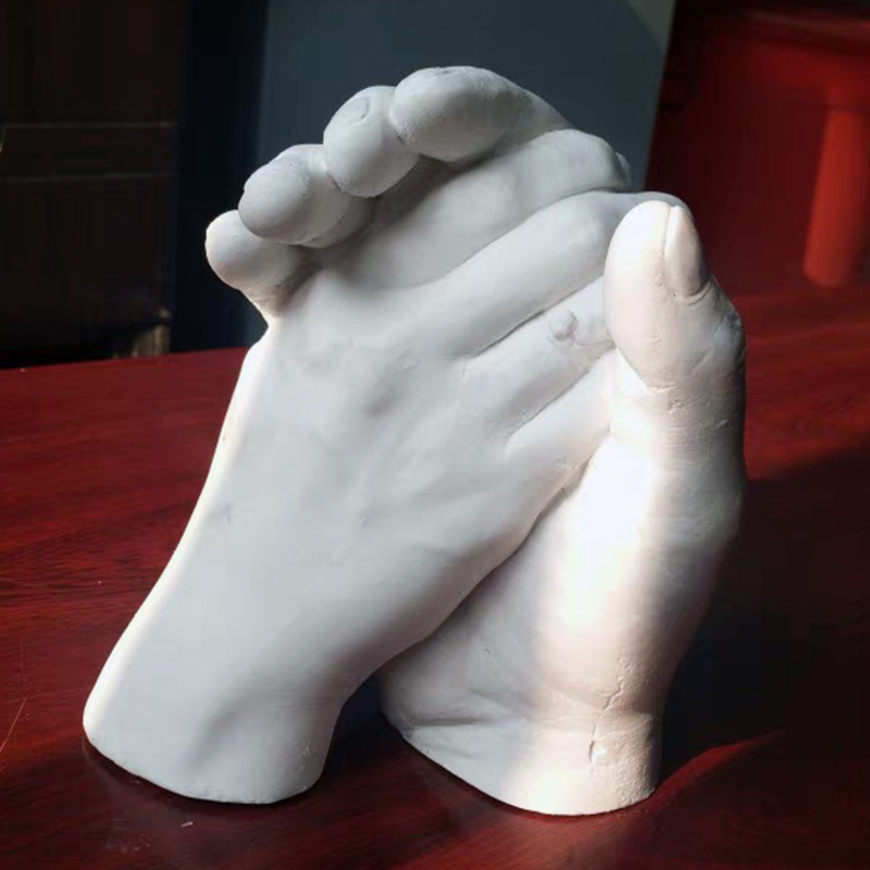 抖音手膜克隆粉模型粉3d手模型石膏diy制作情侣版印泥宝宝手脚印300g