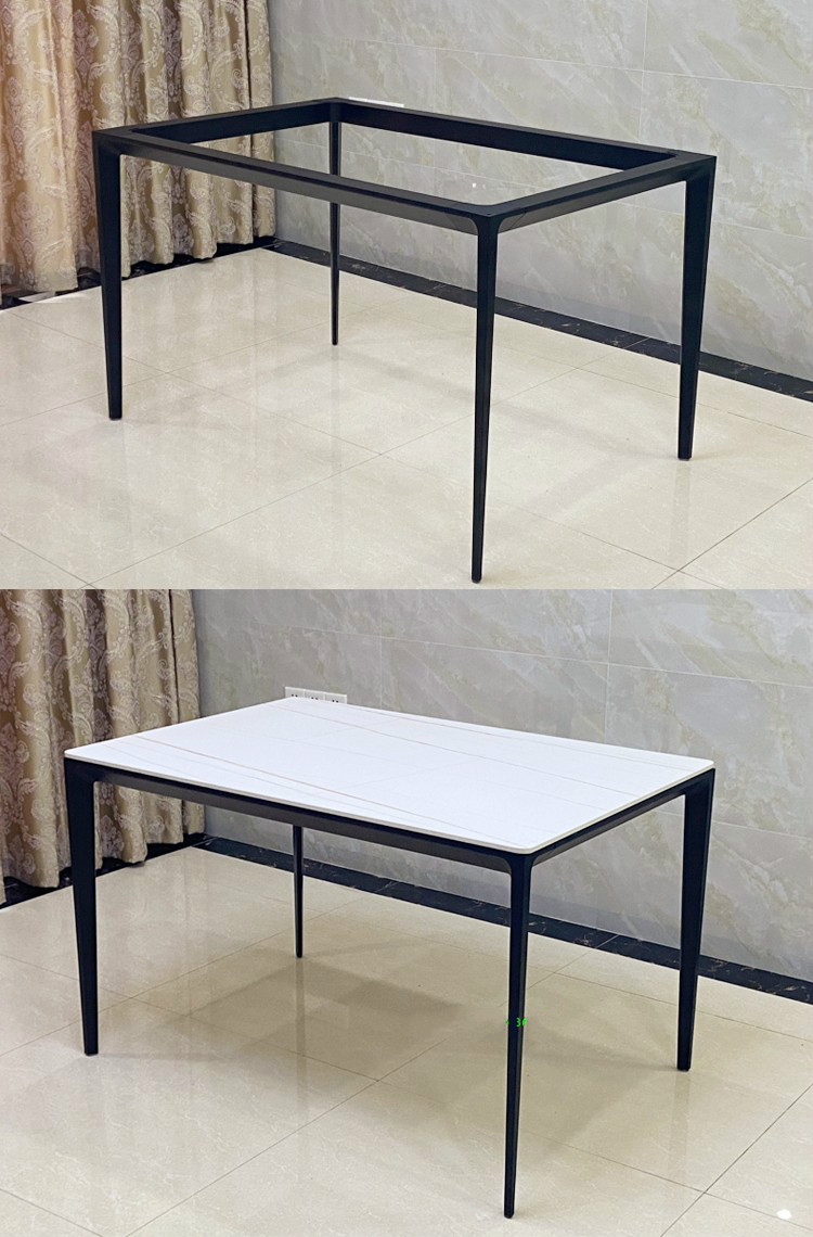 铝合金实心餐桌脚架岩板餐台桌腿简约现代办公桌腿支架茶几脚可以定做