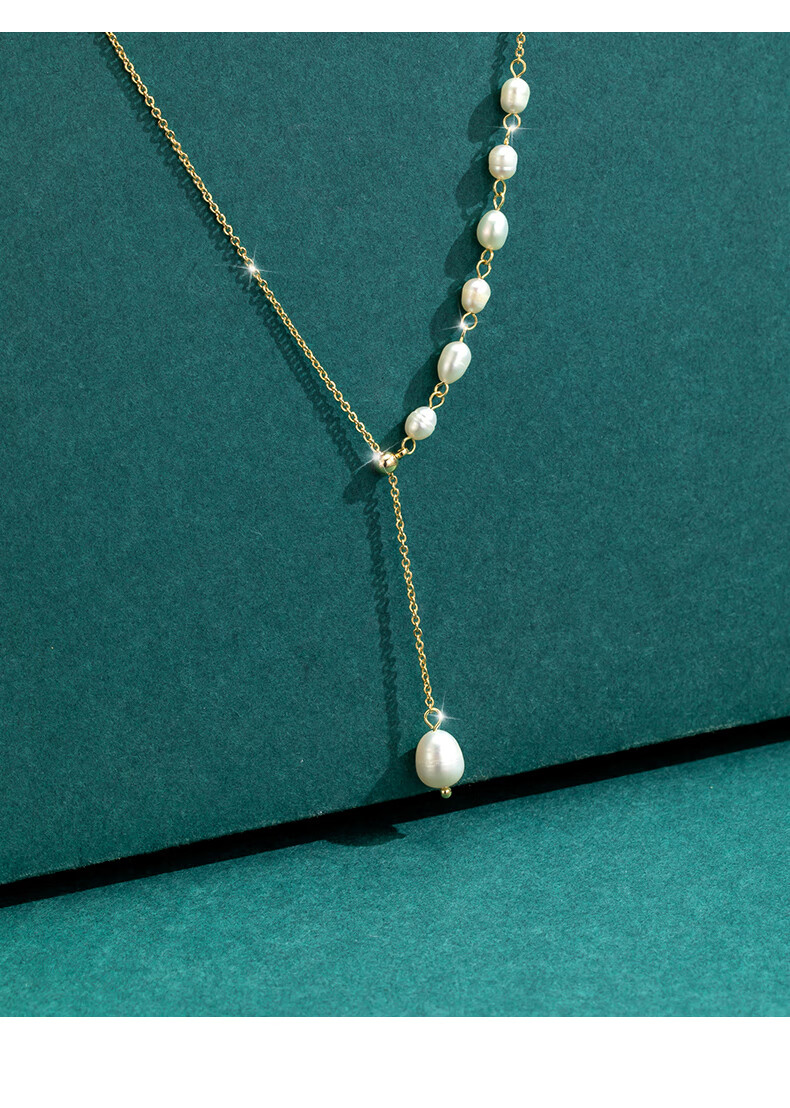 查克拉淡水珍珠项链2021年新款女夏轻奢小众饰品设计感高级锁骨链颈链