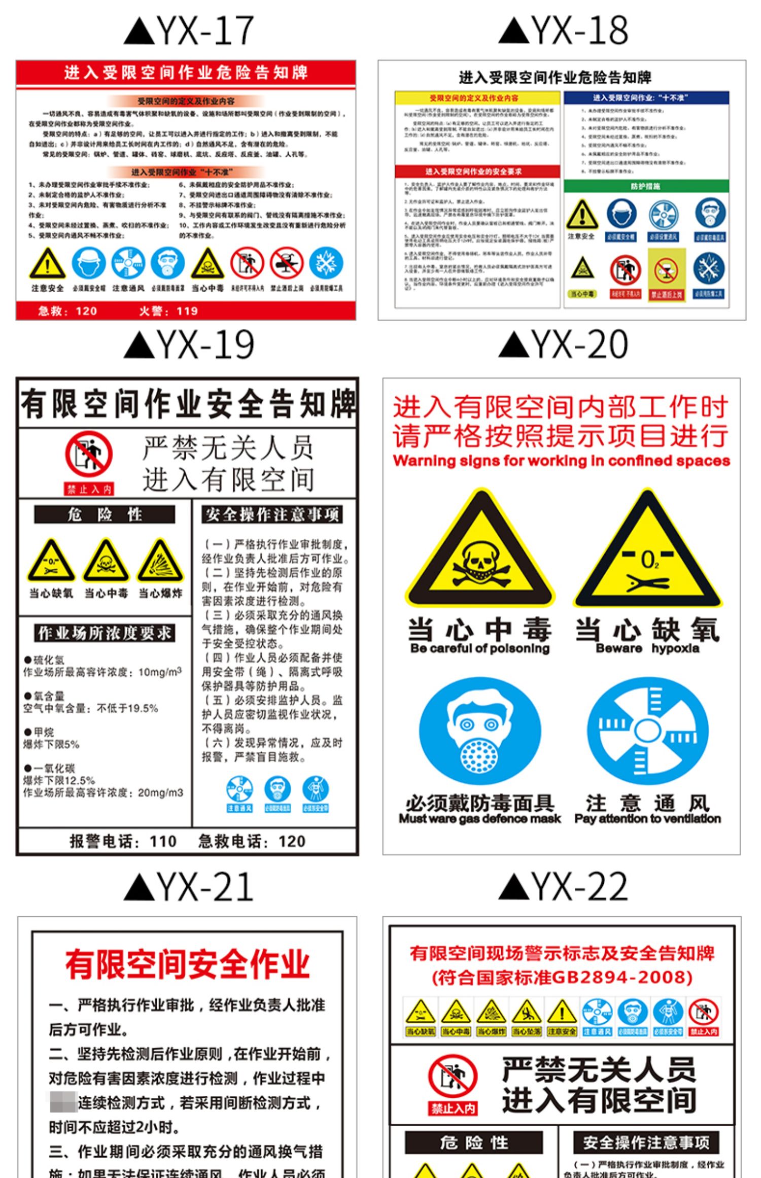 黎明之夜有限空间安全告知牌标识牌警示牌作业标识风险管理制度标志