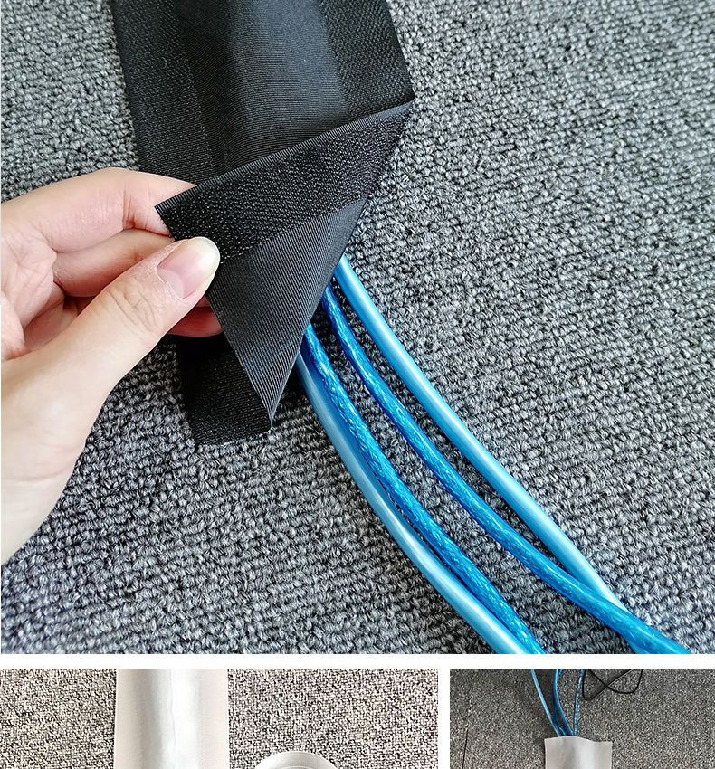 魔术贴明线隐形线槽走线免打孔自粘电线收纳固定神器电线遮挡条黑色