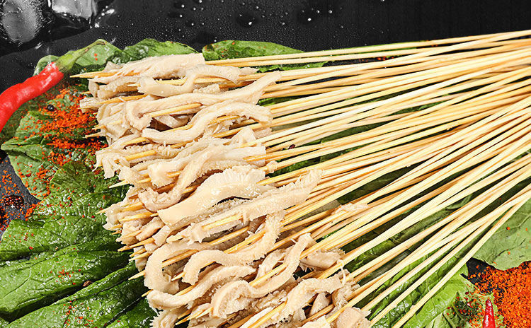 新鲜牛肚小串铁板烧烤火锅食材网红冷锅涮毛肚串福茹洲500串商用批发