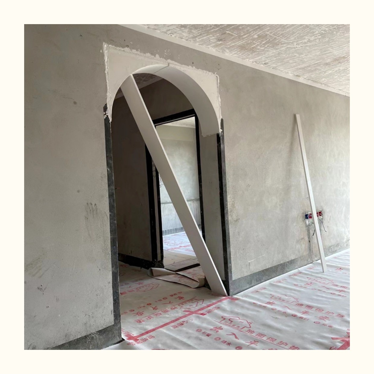 定制网红石膏拱门过道半圆拱门阳台方拱平拱门地中海弧形石膏梁托 光