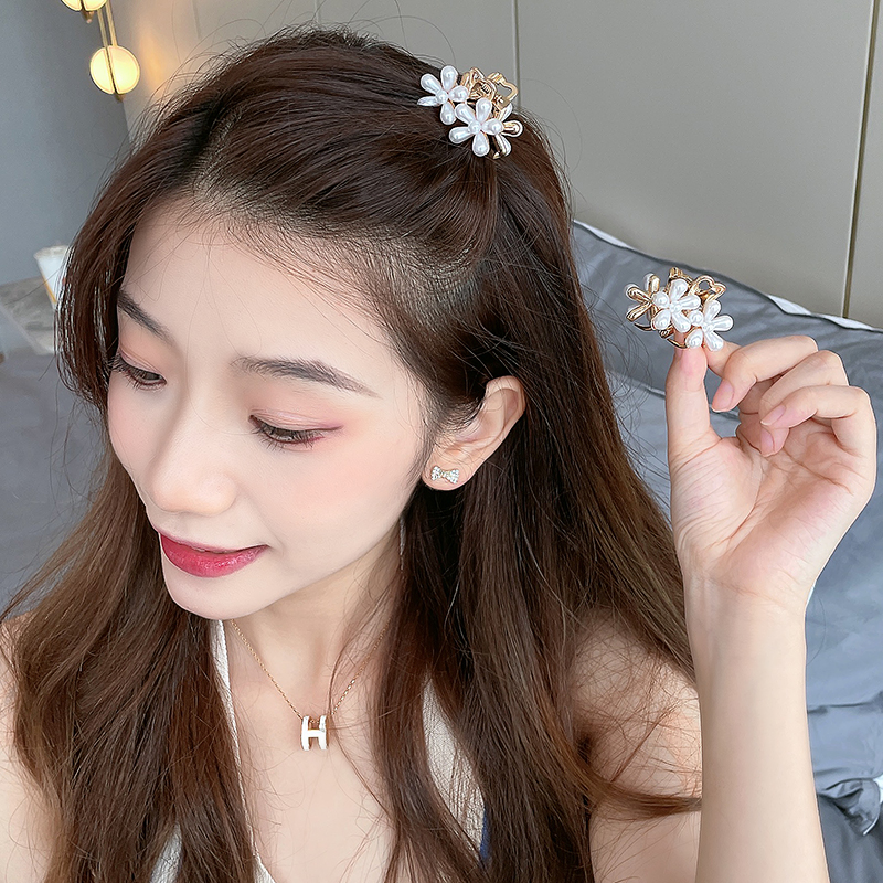 气质小号抓夹女夏季仙气韩式侧边夹发夹简约日系迷你刘海发卡头饰花朵