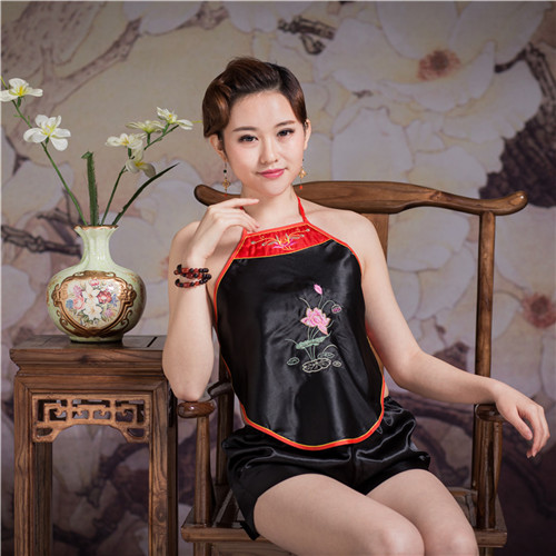 2件套肚兜 平角裤成人肚兜女士肚兜大人肚兜内衣睡衣古典绣花肚兜 大