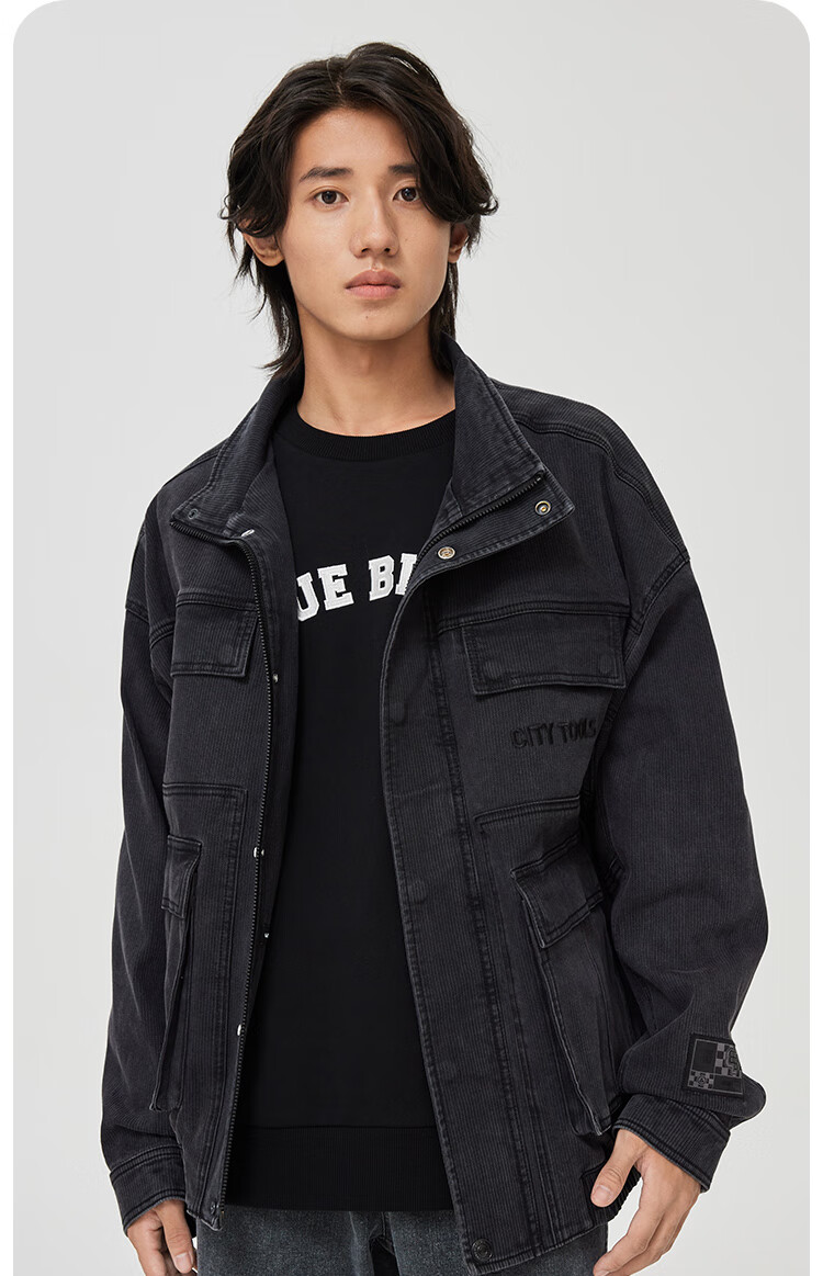 jack jones/杰克琼斯冬季男士潮流百搭舒适牛仔夹克外套222457006a16