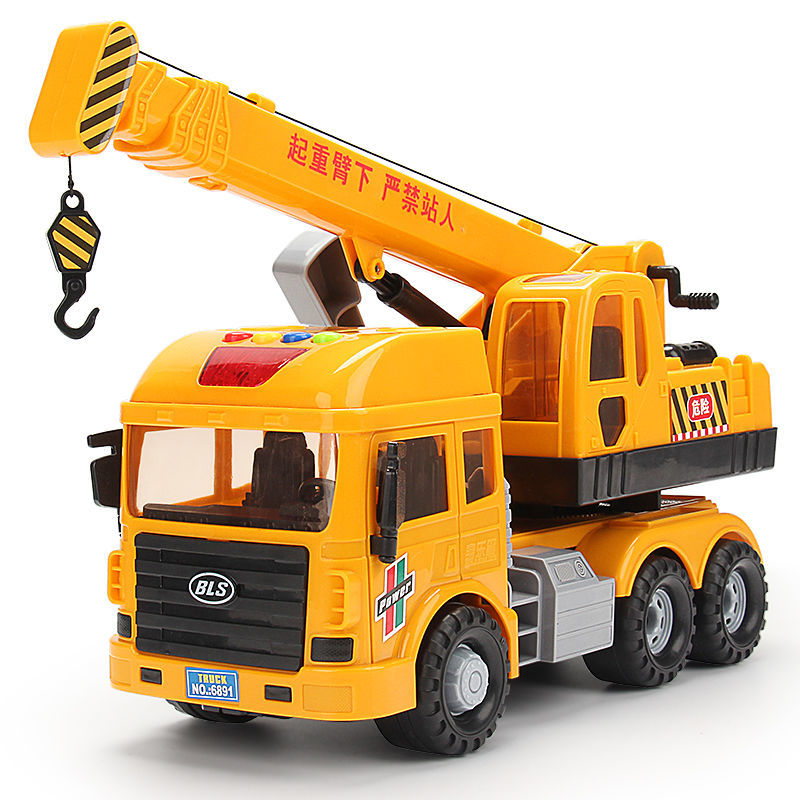 车儿童男孩玩具车吊机工地用小汽车仿真模型大号起吊车带木头普通版