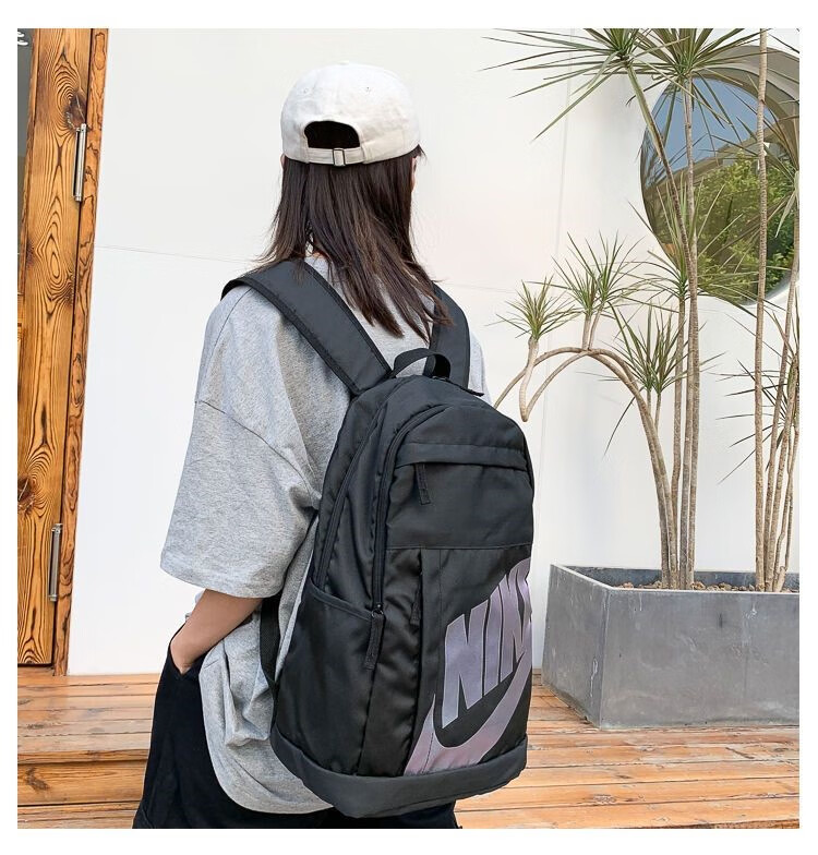 nike耐克双肩包学生出高中休闲运动书包大容量背包纯色韩版帆布包旅行