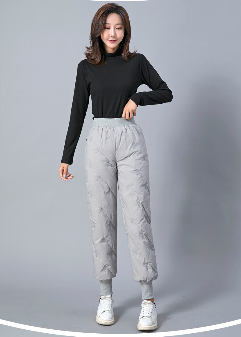 波司登Βosideng羽绒裤女士外穿冬季新款绒灯笼裤高腰加厚修身百搭