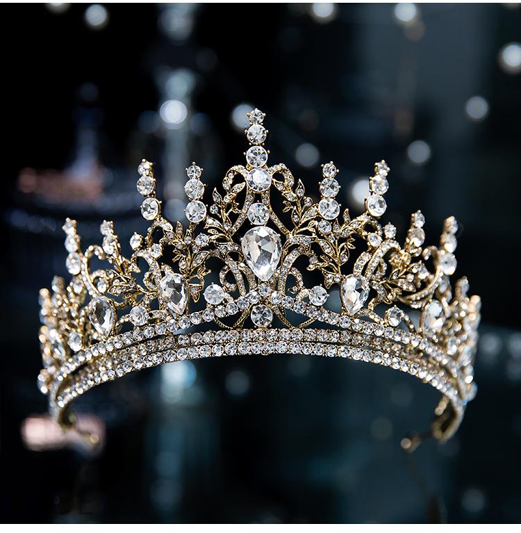 oloey 日韩婚礼新娘造型结婚皇冠镶钻复古婚纱头饰宴会敬酒礼服配饰