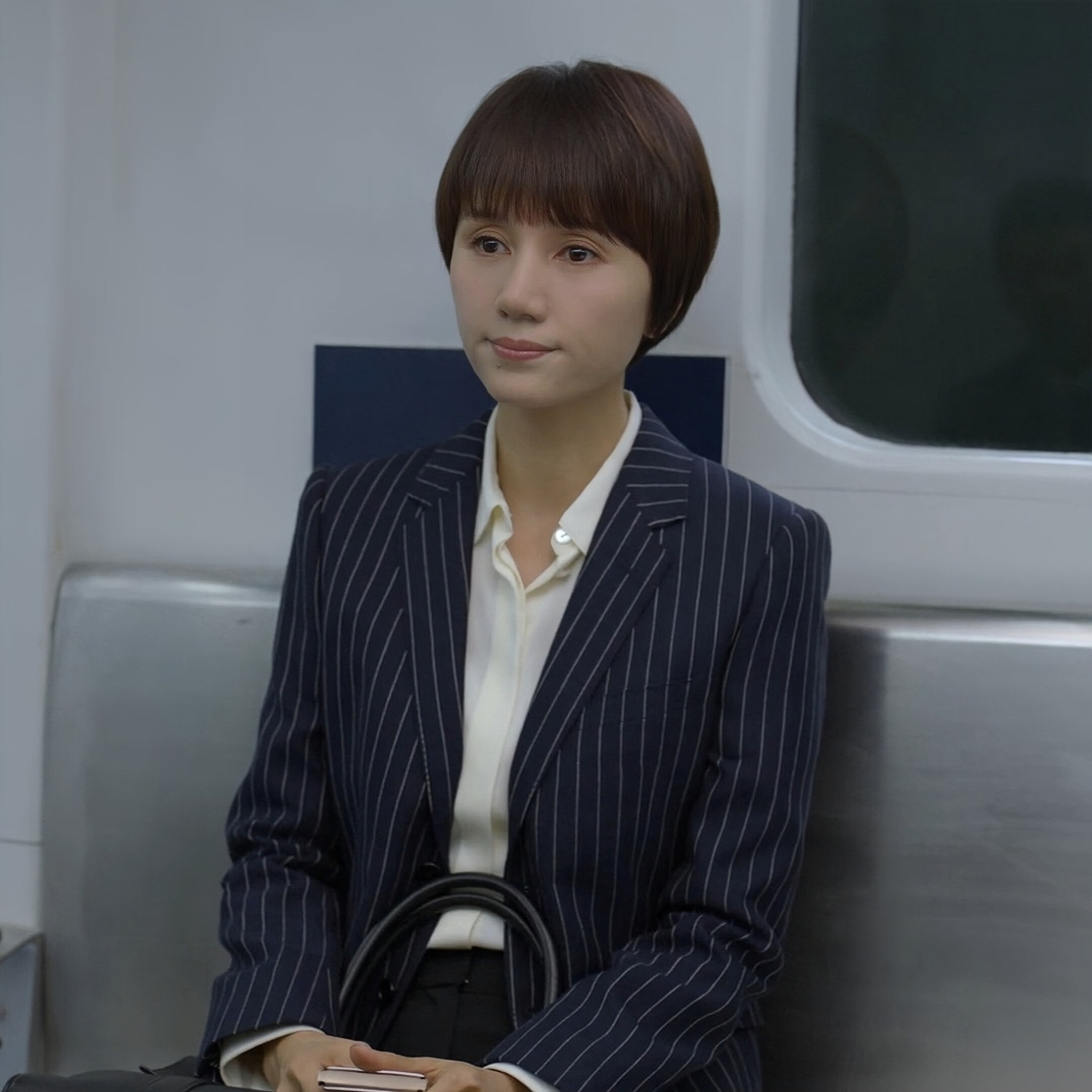 顾念同款西装原版玫瑰之战袁泉顾念同款西装外套翻领长袖条纹西服外套