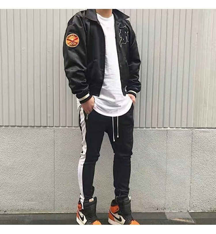 fear of god第五季主线高街刺绣飞行员夹克教练棒球服外套男fog fog第