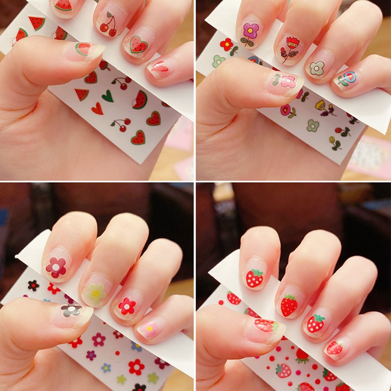 猛仕将儿童指甲贴纸防水可爱公主水果卡通贴贴纸女宝宝安全美甲贴纹身