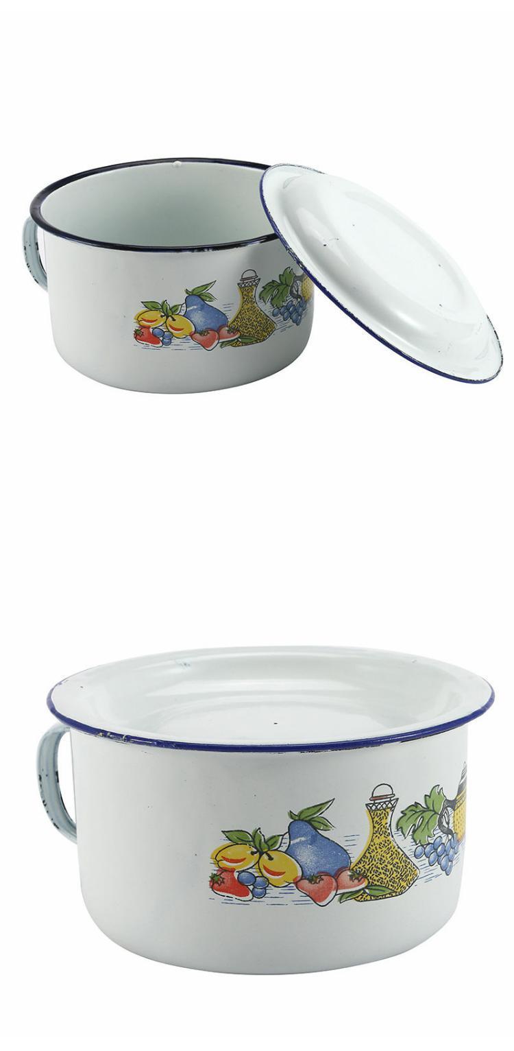 老式搪瓷饭缸碗饭盆饭盒怀旧经典搪瓷泡面快餐杯带把带盖小商品随机发