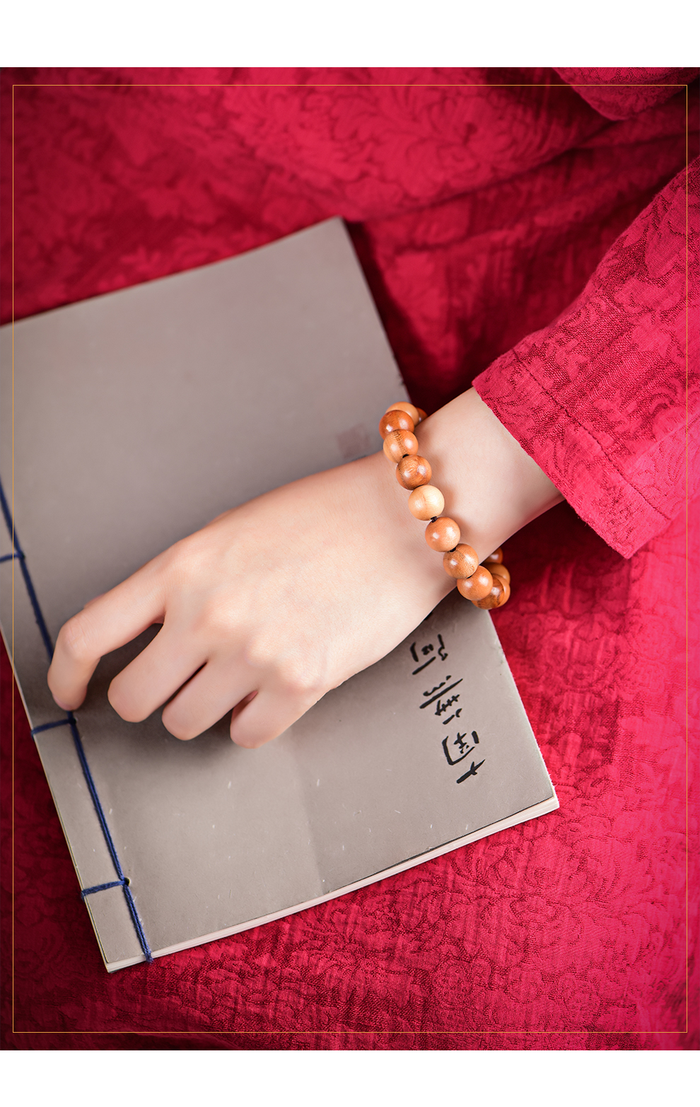 老桃木手串男女原木单圈佛珠盘玩念珠木质手持随身饰品手链12mm单圈