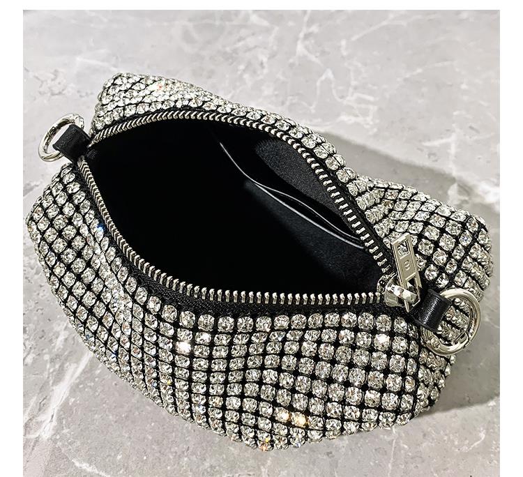 zara包包女包2022新款夏季高级感水钻满钻质感小众斜挎链条腋下包