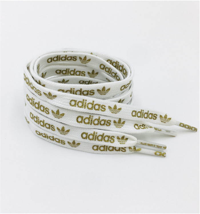 适配阿迪达斯字母扁鞋带贝壳头史密斯双层纯白三叶草鞋带白色90cm一对
