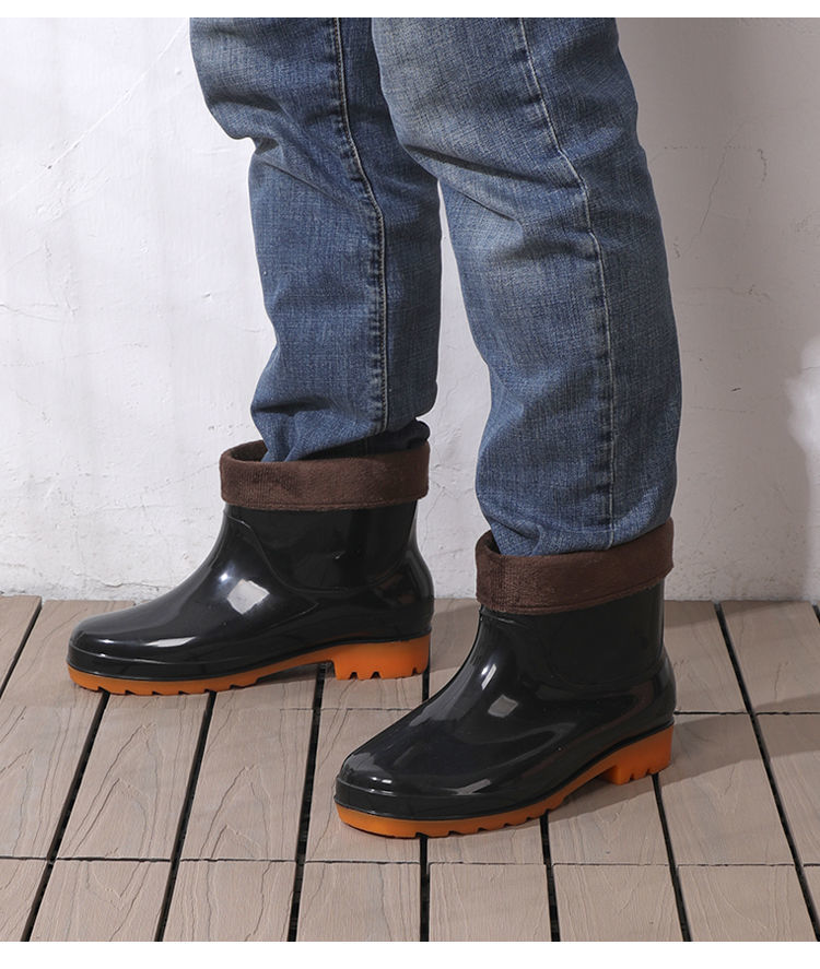 四季雨鞋男士短筒低帮雨靴厚底牛筋底耐磨防滑防水鞋工地洗车胶鞋