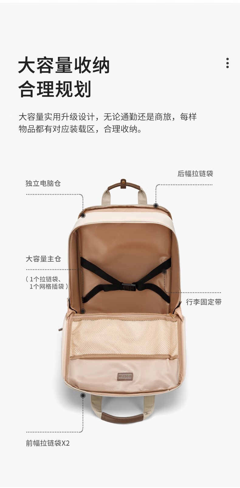 GOLF Backpack for Women, Fits 15.6-Inch Laptop, College-Style Bookbag, Travel Bag for Business Trips, Birthday Gift for Wome 4