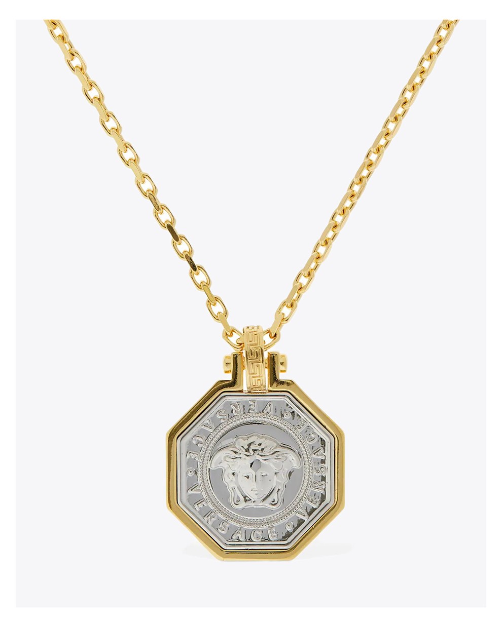 【现货】versace范思哲新款男女通用美杜莎头像吊坠金属黄铜项链