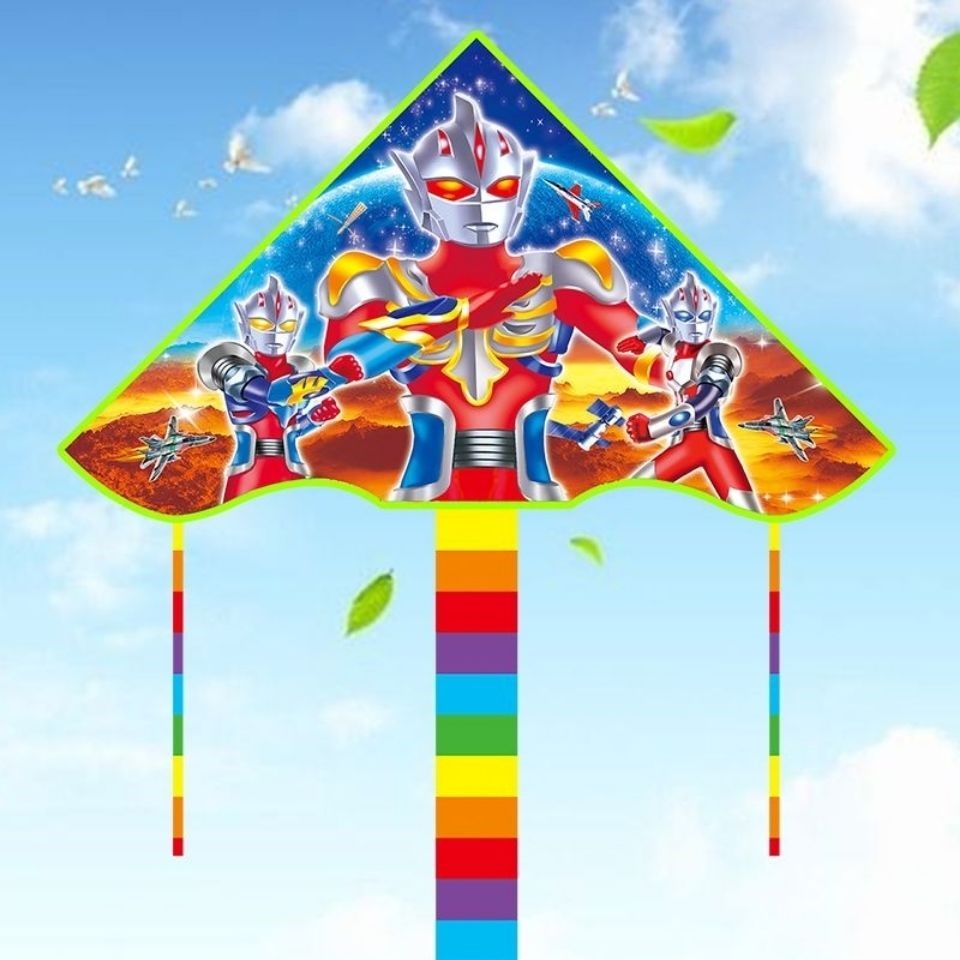 风筝儿童易飞奥特曼风筝佩奇风筝小狗卡通风筝户外拍一套得两套奥特曼