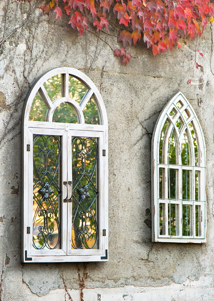 すすすす特价捡漏假窗户装饰墙上家居仿真木质美式北欧复古网红铁艺