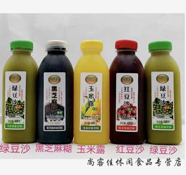 格蕾美五谷粗粮风味饮料420g瓶装谷物粗粮营养早餐饮格蕾美绿豆沙风味