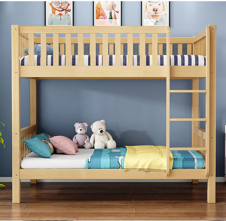 上下床双层床两层全实木高低床大人成年宿舍上下铺木床原木床书架双抽