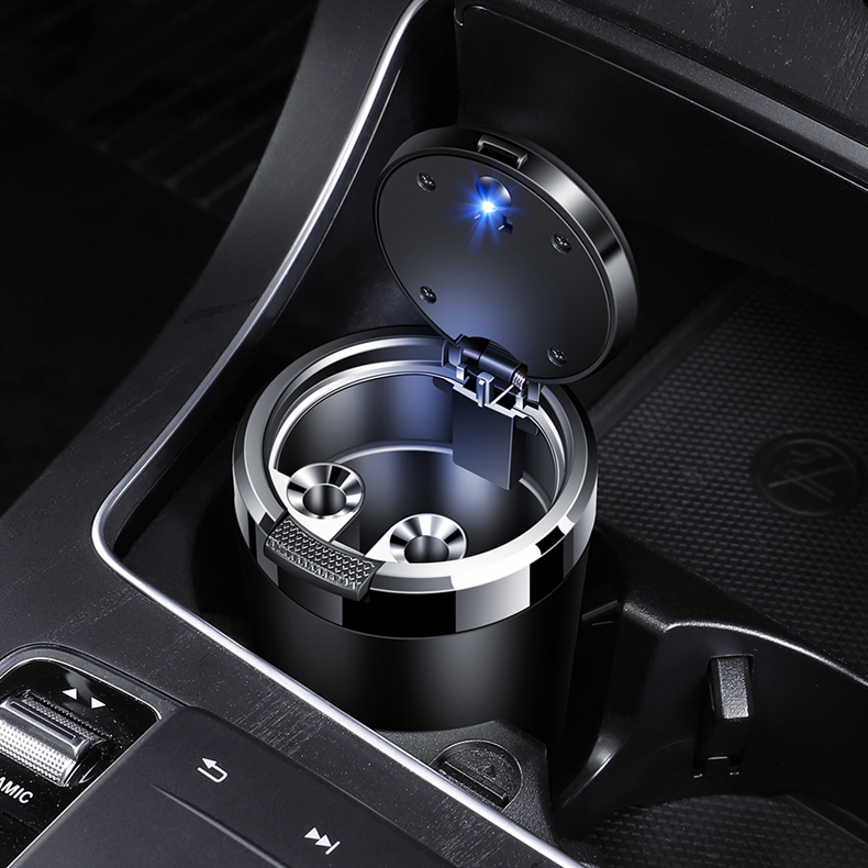 缸汉唐宋max秦plus元pro海豚e2e3d1f3s6s7汽车烟灰缸风生水起黑色1个