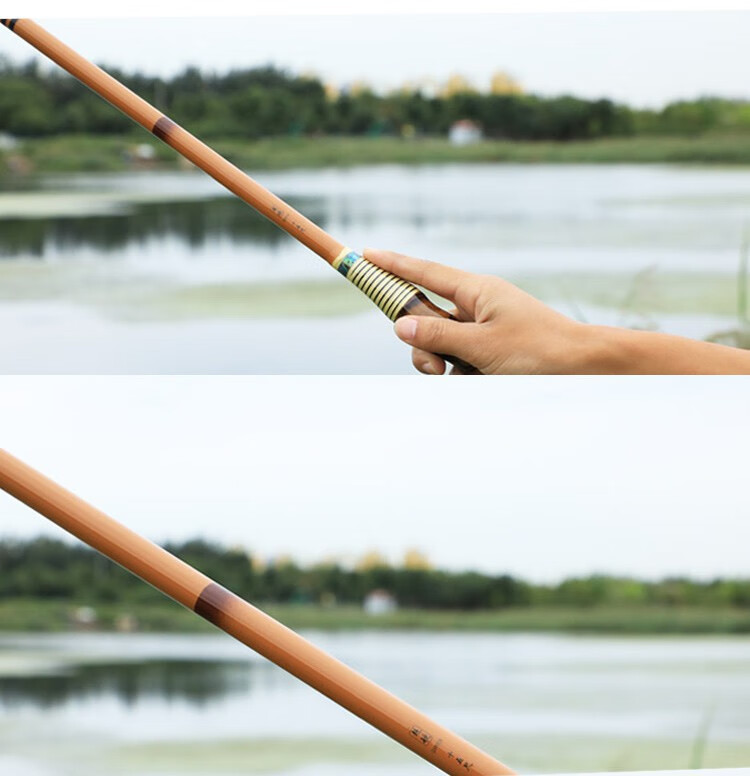 罗汉竹鲫鱼竿黄竹鲫鱼竿纯竹子竹节鱼竿仿竹佛肚竹鱼竿轻细台钓竿 轻