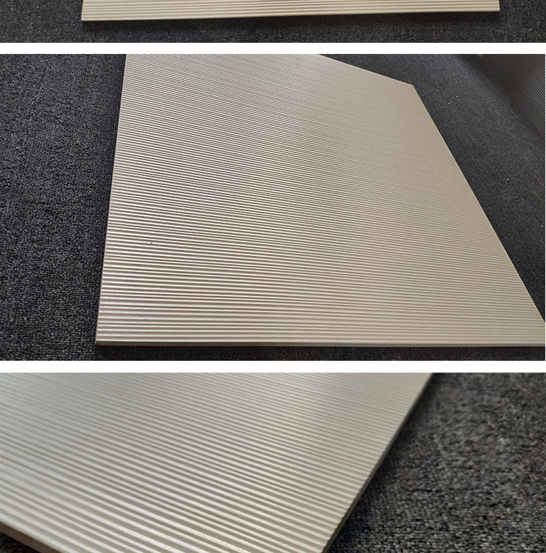 秀谛亚通体灰色拉槽瓷砖600x600浴室澡堂防滑砖商场凹凸条纹墙砖地板