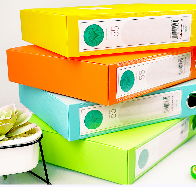 得力15个装档案盒可折叠a4加厚文件盒资料文档文件夹收纳盒子彩色