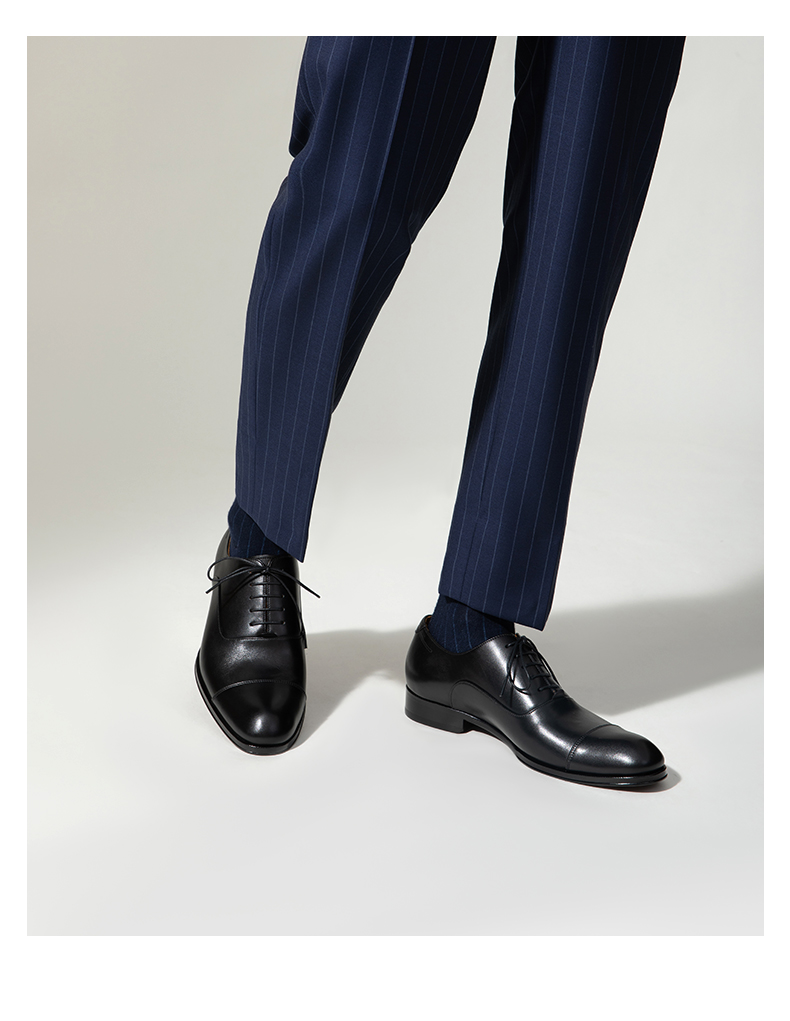 truffaut三接头皮鞋男真皮英伦风亮面牛津鞋男正装鞋夏季透气新郎婚鞋