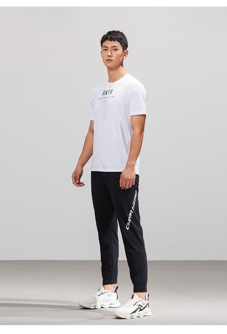 安踏t恤男短t2022夏季新款户外运动休闲跑步健身学生办公官方旗舰男