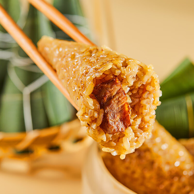 速冻粽子金丝蜜枣v粽400g4只端午节早餐食材手工包制礼金丝蜜枣v粽400