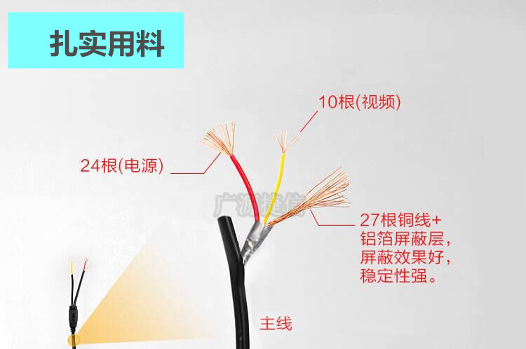 米向摄像头连接线摄像头线ahd同轴高清监控视频电源一体成品线bnc dc