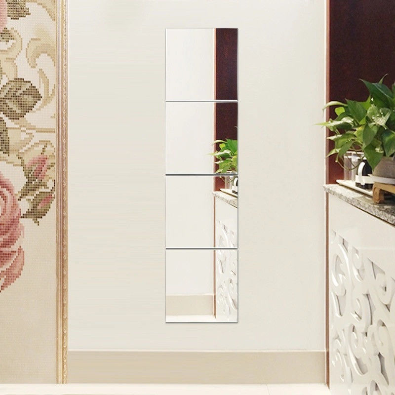 镜子贴墙自粘拼接穿衣镜宿舍学生组合家用壁挂镜全身镜贴衣柜无框环保