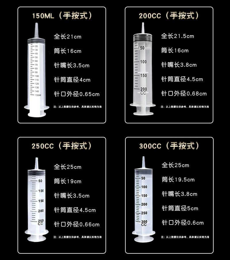 注射器胃管灌肠鼻饲流食喂食助推器兽用大号大容量针管一次性针筒500
