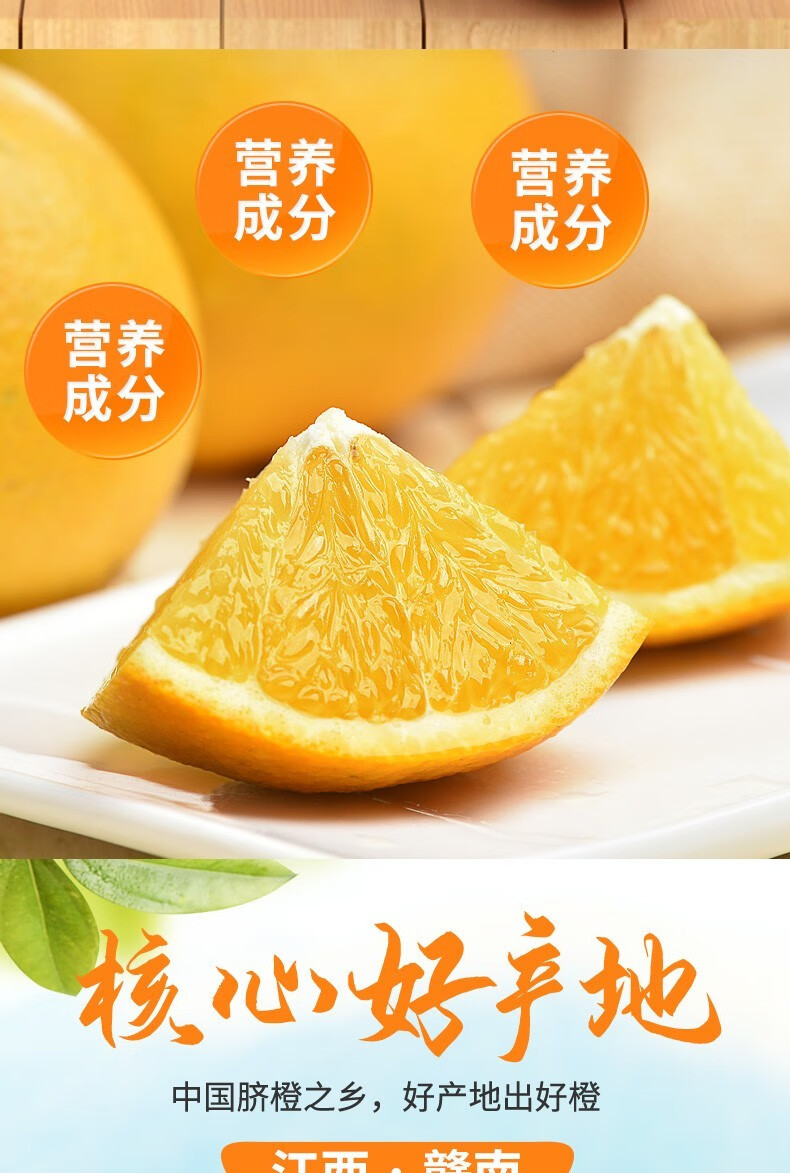 黔阳 赣南脐橙江西橙子新鲜水果现摘手剥橙 带箱20斤(净重18斤)果径80
