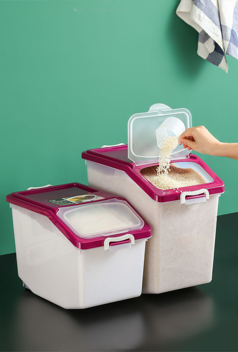 新品钜惠家用米桶防虫防潮密封多功能米缸厨房收纳桶盒20斤装米箱米罐
