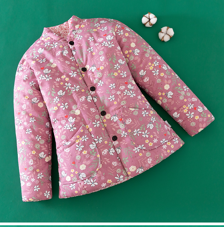 人奶奶外穿碎花棉袄紫碎花纯棉花手工缝制m码建议身高1521668090斤