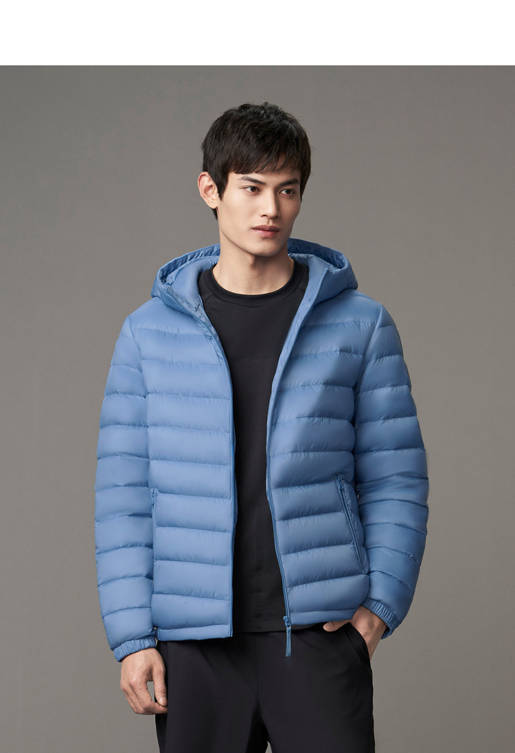 波司登2021秋季新款轻薄羽绒服男轻便纯色拉链连帽短款b10131007 黑