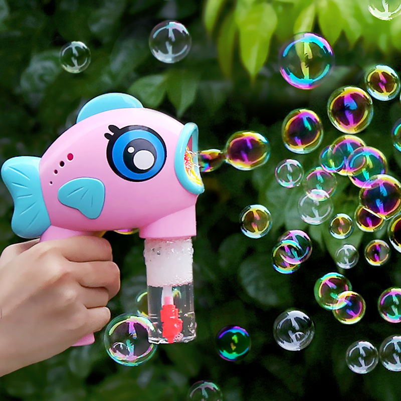 定制网红同款儿童吹泡泡机手动不漏水大嘴鱼泡泡水补充液吐泡泡枪玩具
